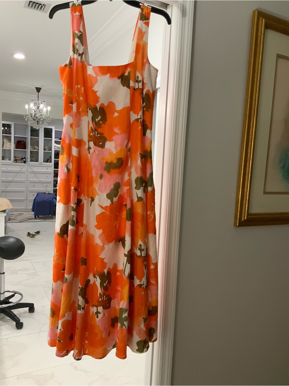 Joie Orange Floral Maxi Dress
